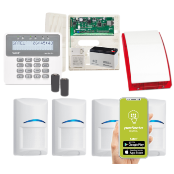 ZESTAW ALARMOWY SATEL PERFECTA-IP 32-WRL 4 CZUJKI BOSCH + PRF-LCD-WRL + SYRENA SP-4001R